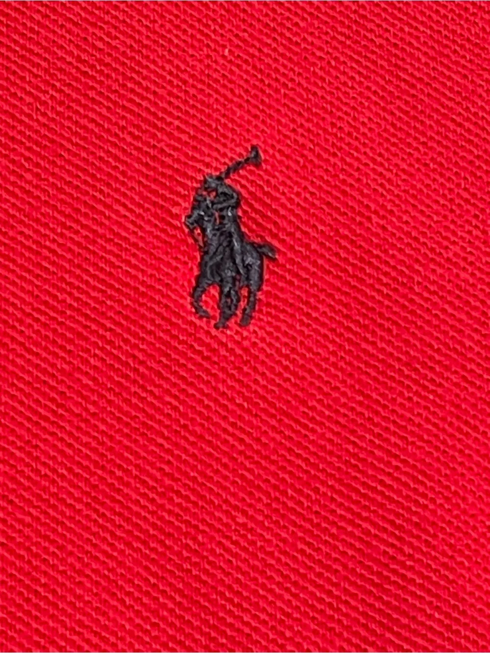 Polo Ralph Lauren Classic Red Polo Navy Pony Sz Large 100% Cotton Casual Preppy
